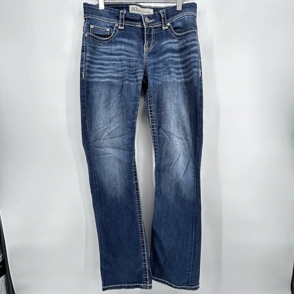 BKE Payton Low Rise Bootcut‎ Jeans Womens 30x33.5 Y2K Buckle Denim Flare Leg